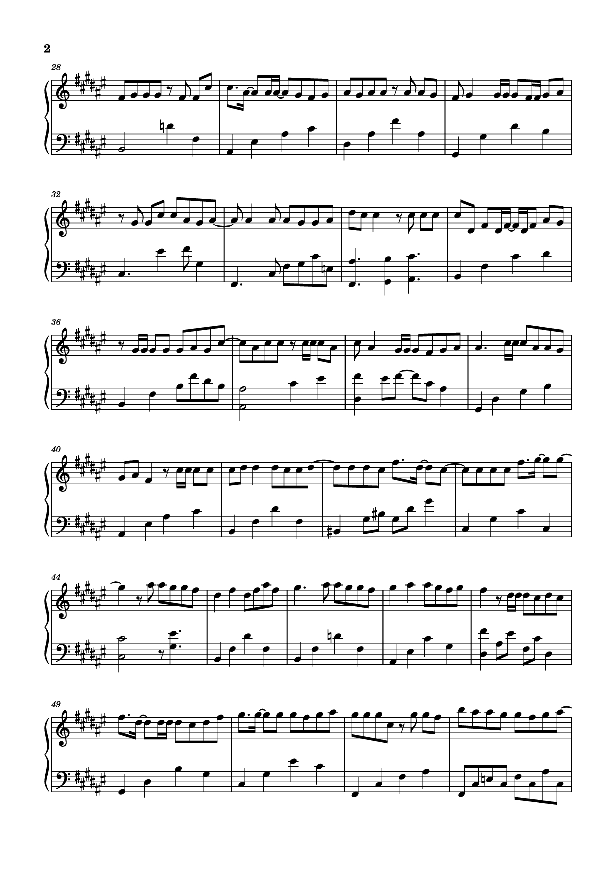 Page 2 of Sheet music PDF Piano 跳楼机 Piano (Tháp rơi tự do) - 鹿柯的宁叔