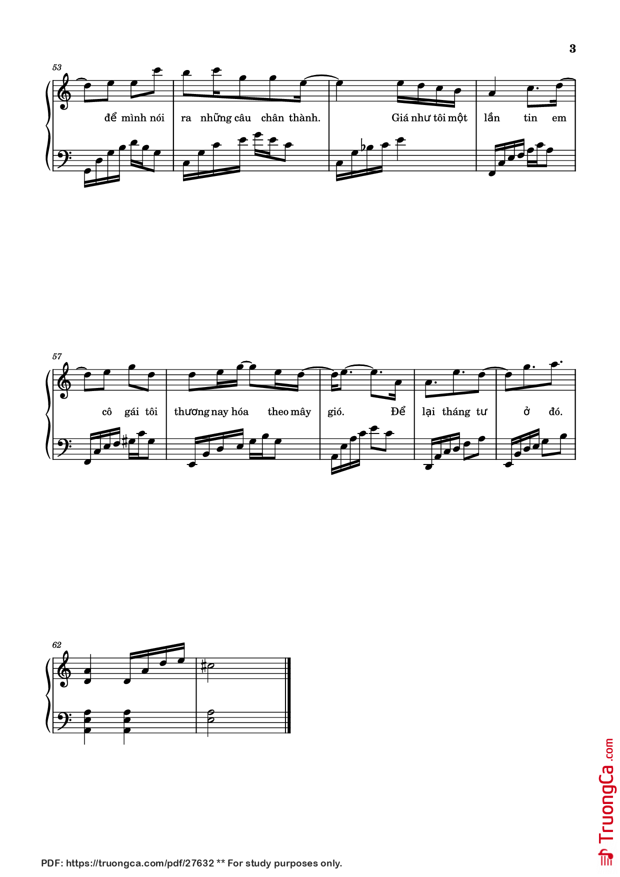 Page 3 of Sheet music PDF Piano Tháng Tư Là Lời Nói Dối Của Em Piano (easy) - Hà Anh Tuấn