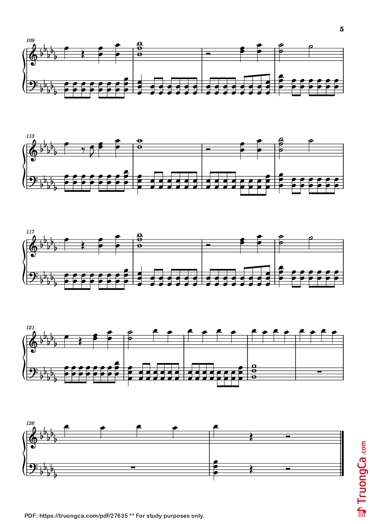 Page 5 of Sheet music PDF Piano The Kids Aren