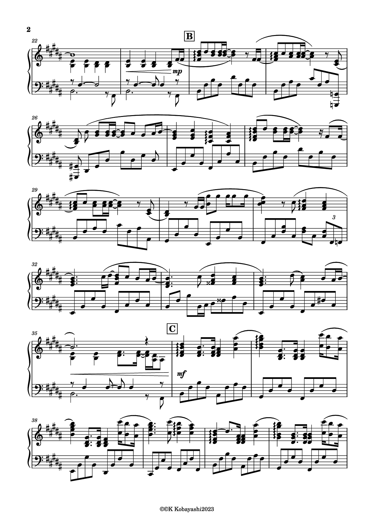 Page 2 of Sheet music PDF Piano Endless Rain Piano - Composer:YOSHIKI