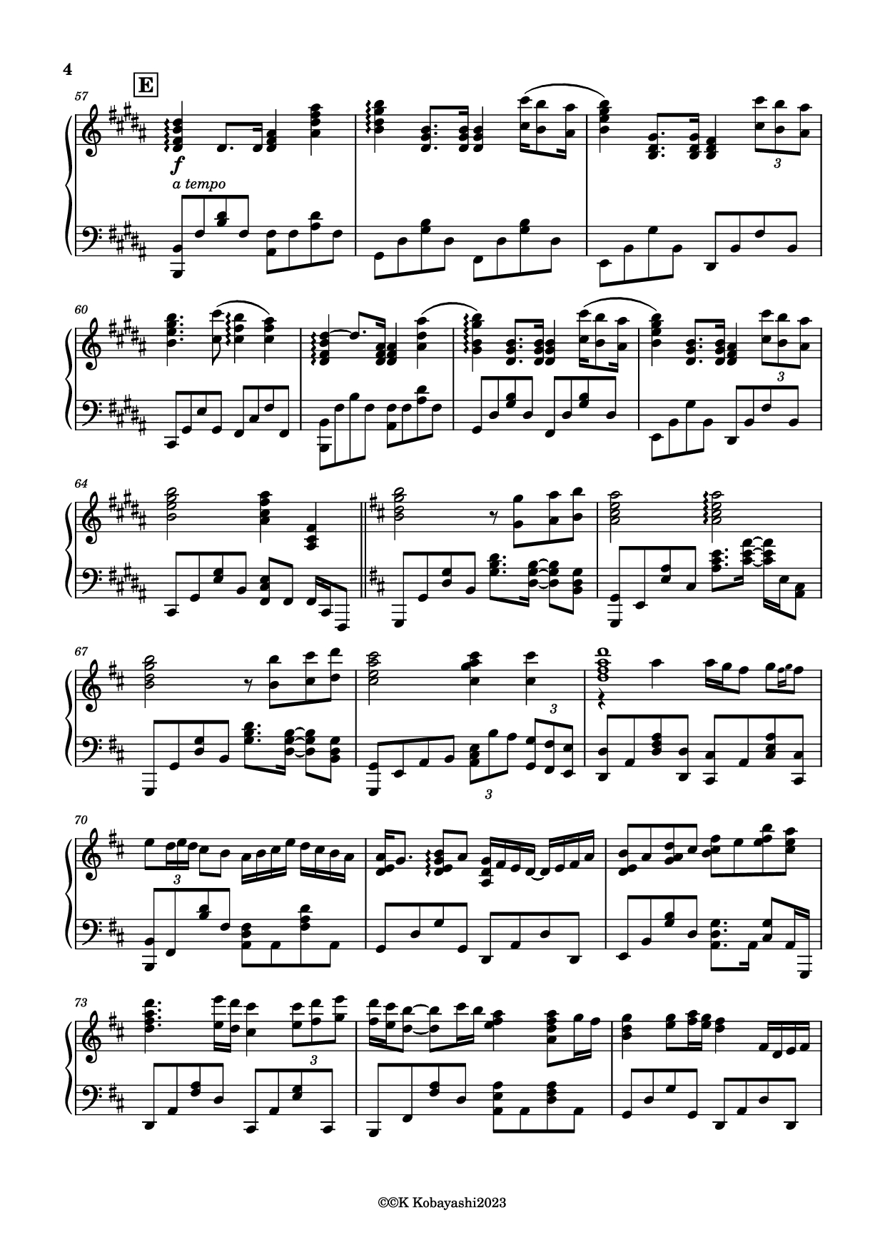 Page 4 of Sheet music PDF Piano Endless Rain Piano - Composer:YOSHIKI