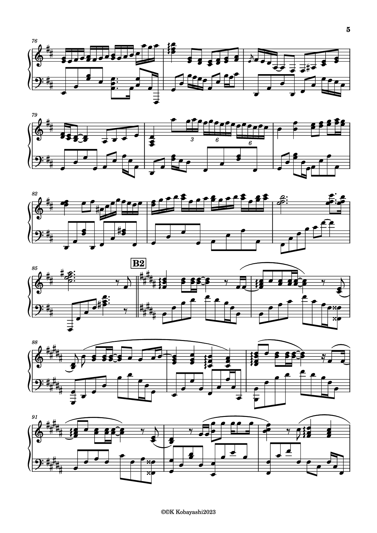 Page 5 of Sheet music PDF Piano Endless Rain Piano - Composer:YOSHIKI