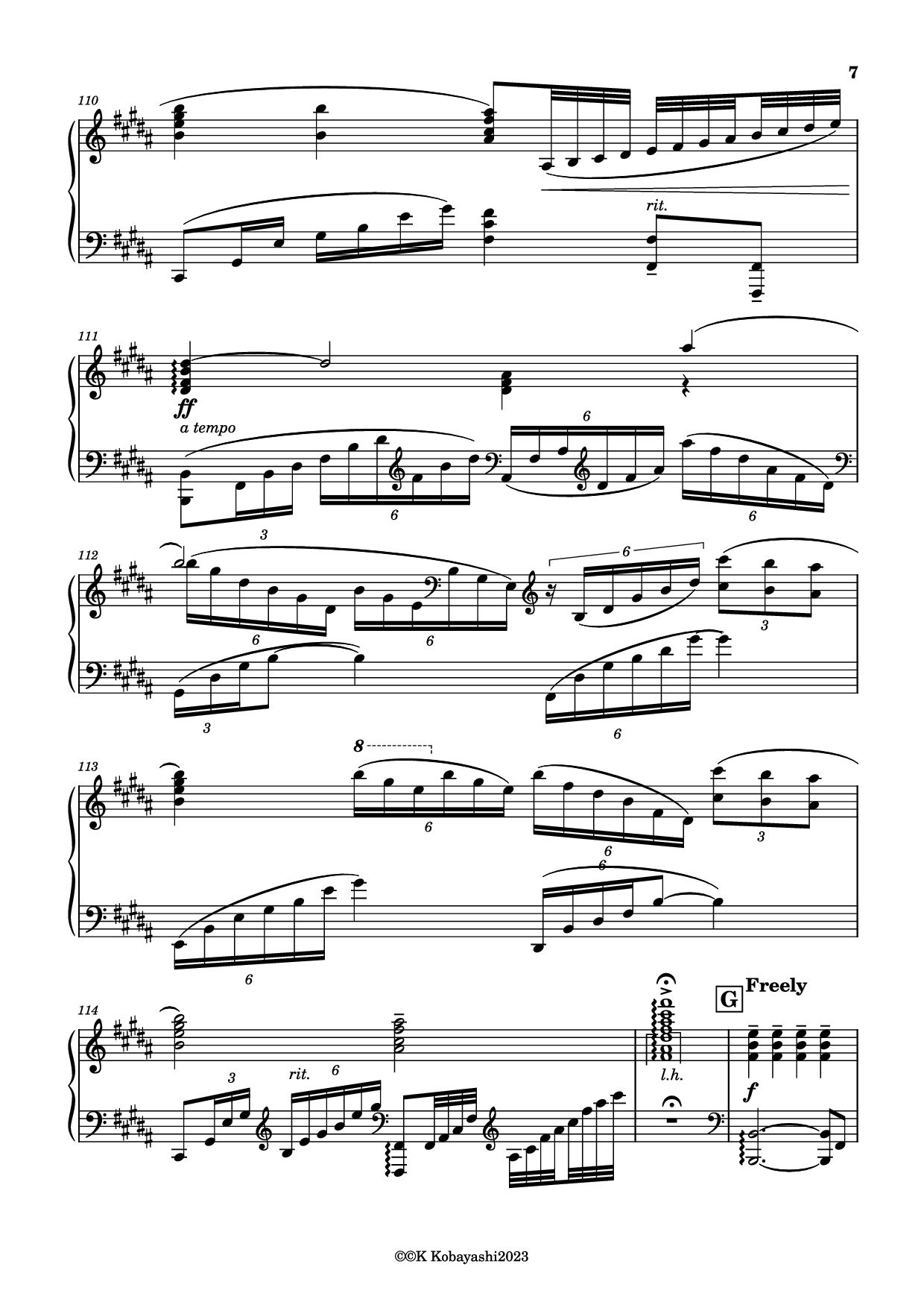 Page 7 of Sheet music PDF Piano Endless Rain Piano - Composer:YOSHIKI