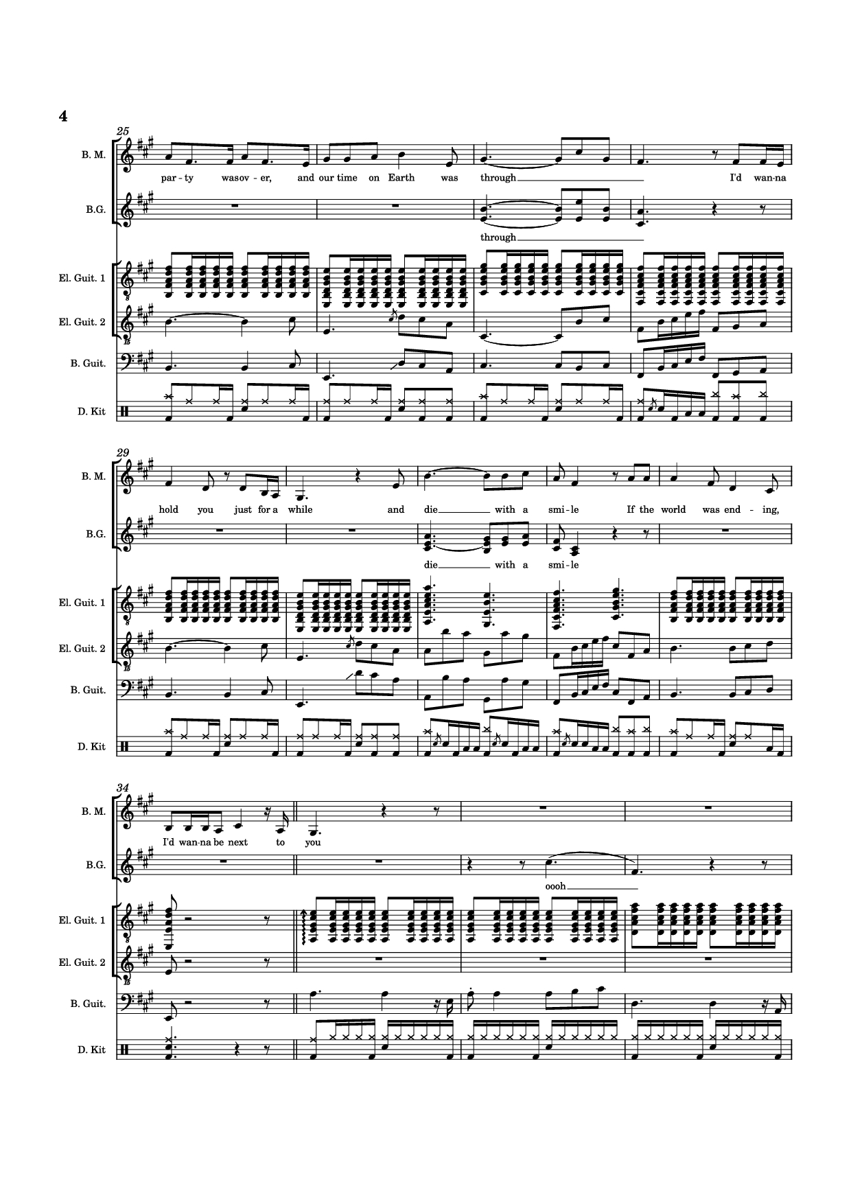Page 4 of Sheet music PDF Piano Guitar Tab Die With A Smile Piano - Arr. Keilani Bolhuis