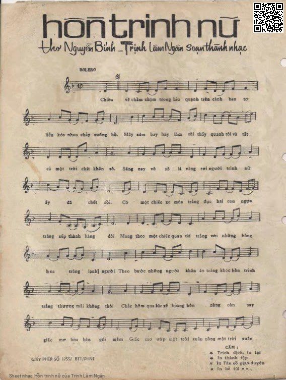 Page 2 of Sheet music PDF Hồn trinh nữ - Trịnh Lâm Ngân