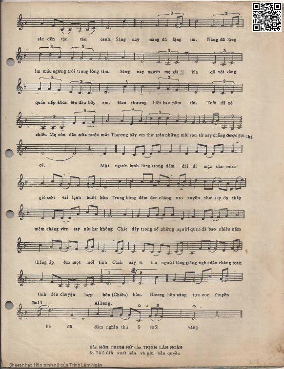Page 3 of Sheet music PDF Hồn trinh nữ - Trịnh Lâm Ngân
