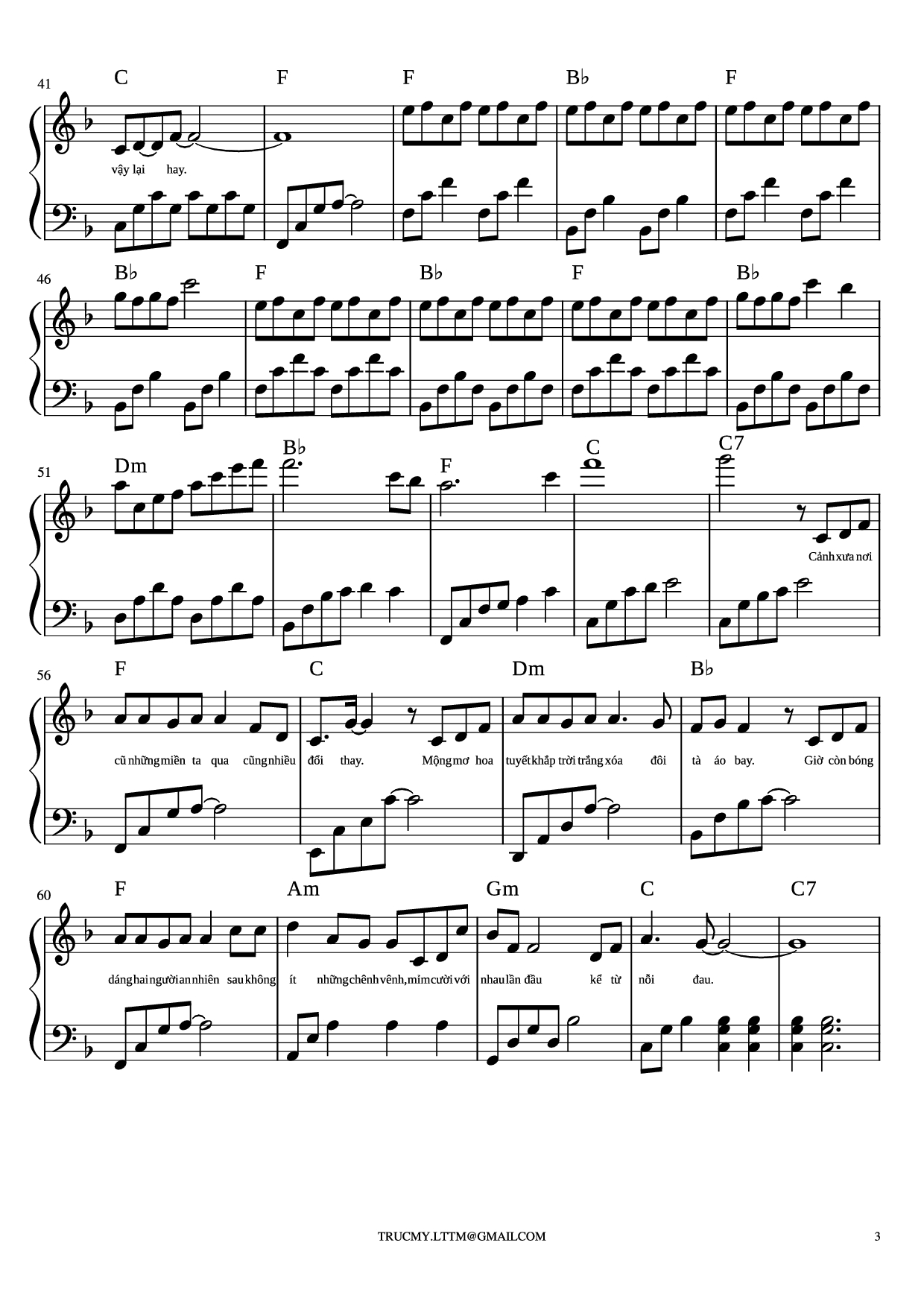 Page 3 of Sheet music PDF Piano Xuân thì Piano cover - Phan Mạnh Quỳnh