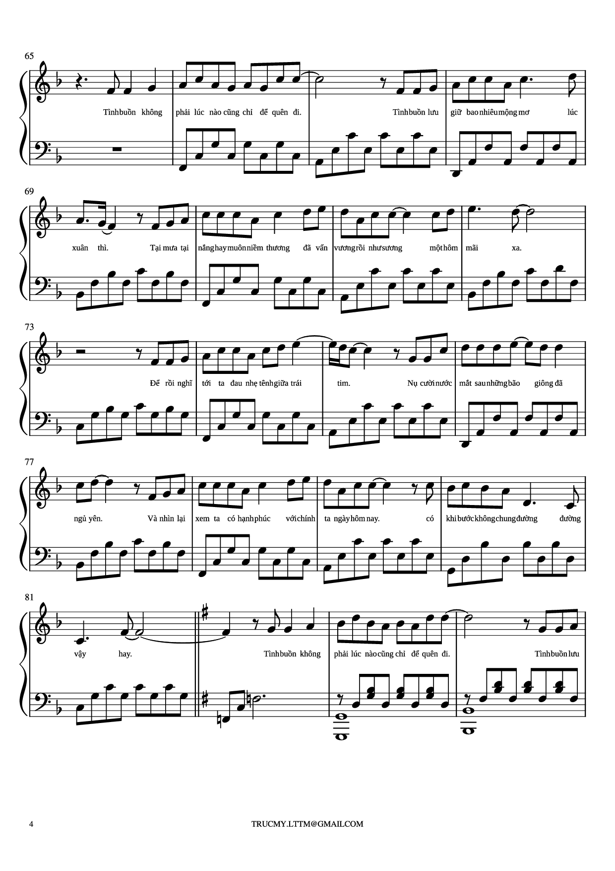 Page 4 of Sheet music PDF Piano Xuân thì Piano cover - Phan Mạnh Quỳnh
