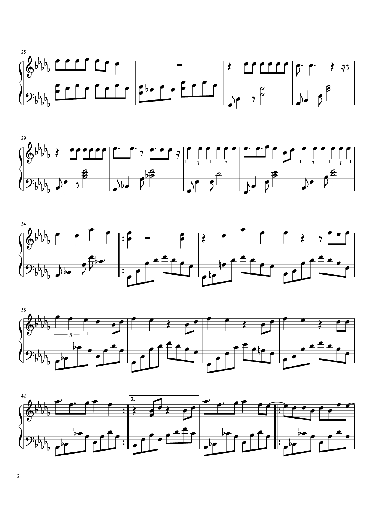 Page 2 of Sheet music PDF Piano Hold Me Tight Piano - BTS
