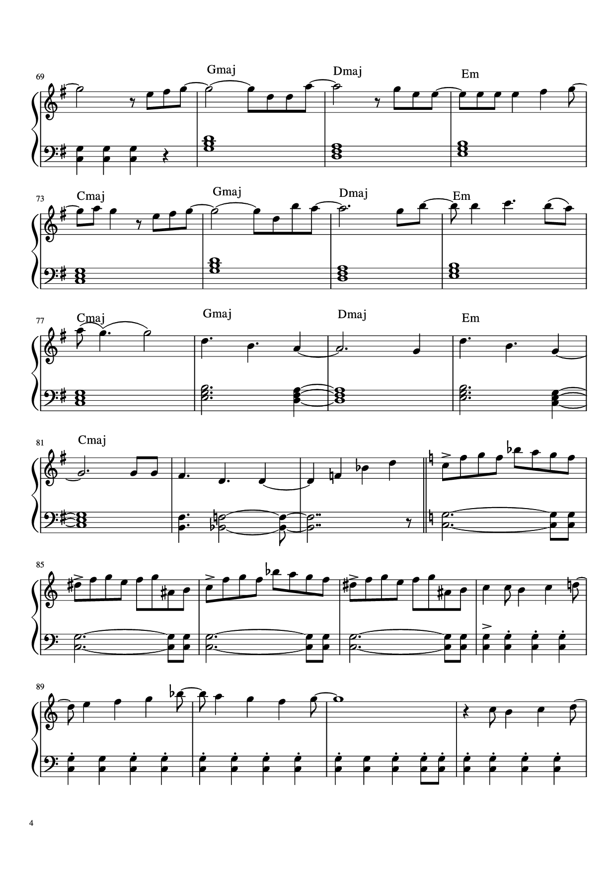 Page 4 of Sheet music PDF Piano Let it go Piano (easy) - Idina Menzel