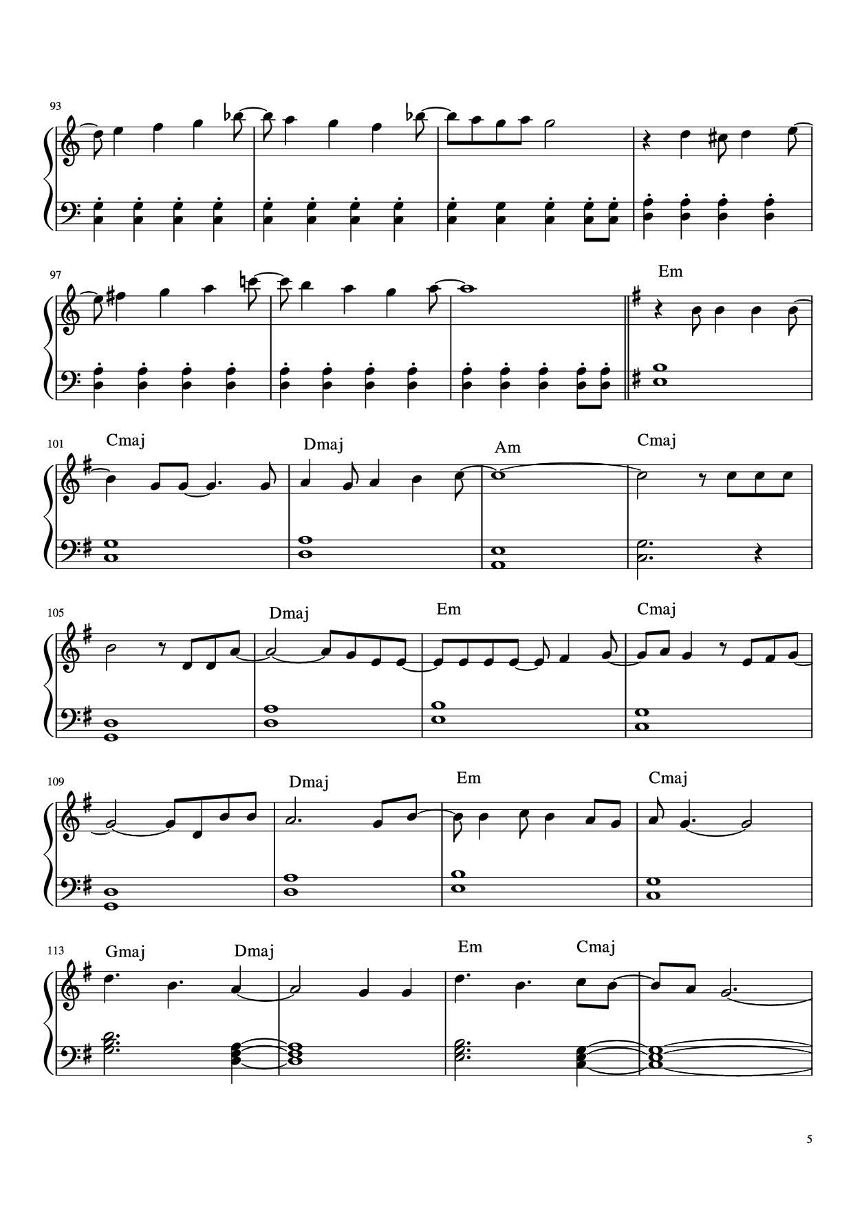 Page 5 of Sheet music PDF Piano Let it go Piano (easy) - Idina Menzel