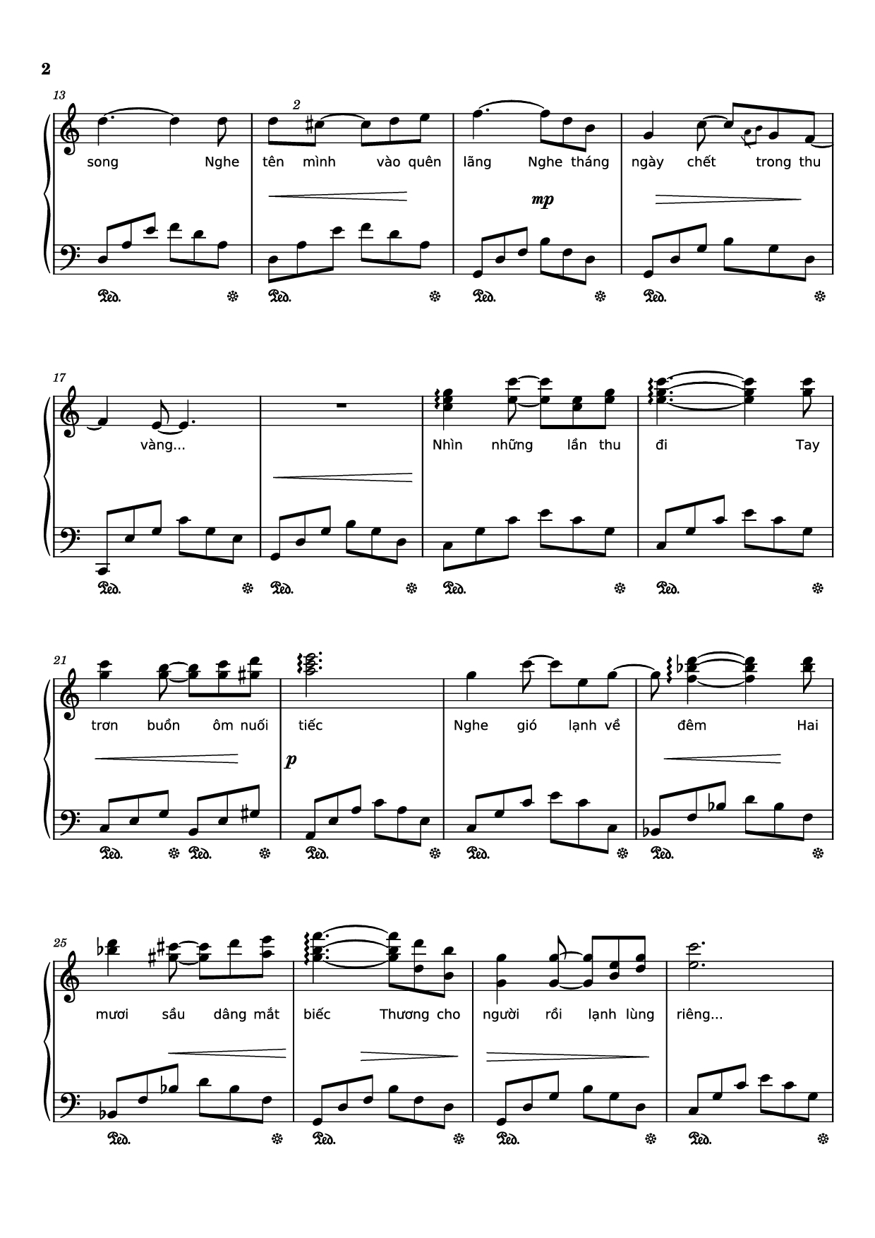 Page 2 of Sheet music PDF Piano Nhìn những mùa thu đi Piano - Trịnh Công Sơn