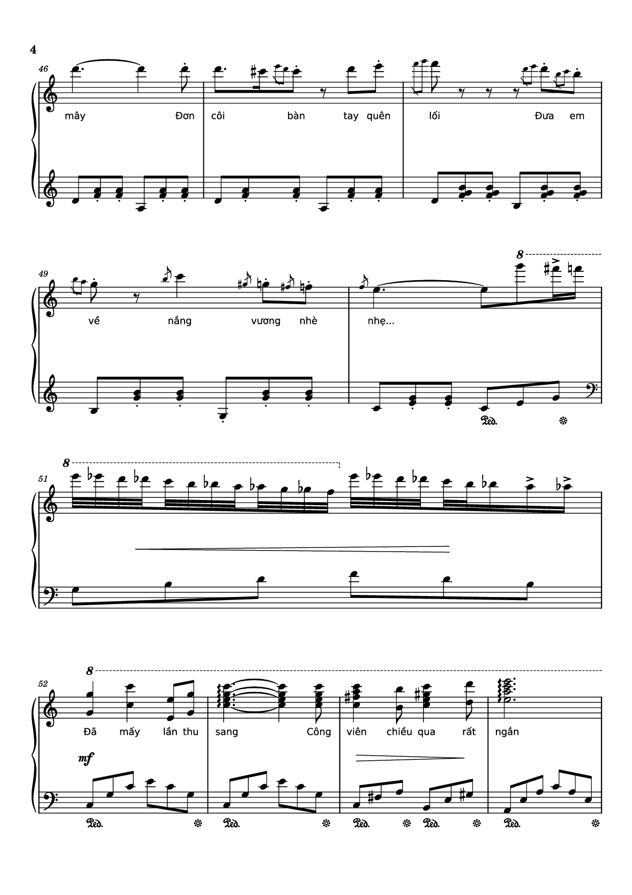 Page 4 of Sheet music PDF Piano Nhìn những mùa thu đi Piano - Trịnh Công Sơn
