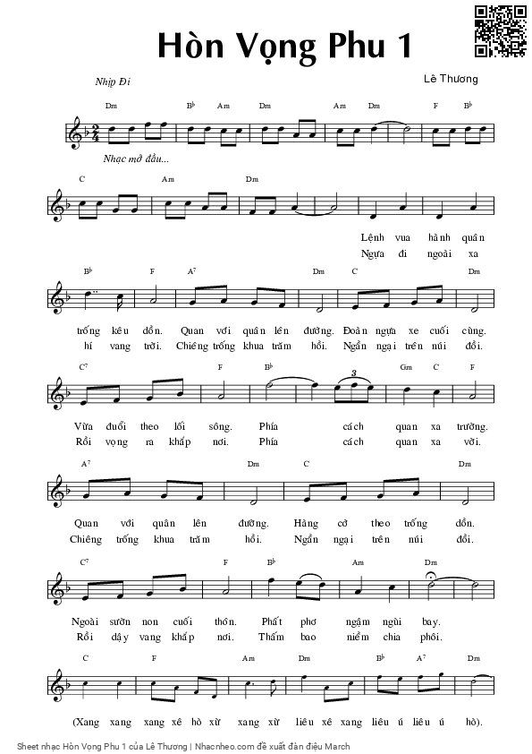 Page 3 of Sheet music PDF Hòn Vọng Phu 1 - Lê Thương