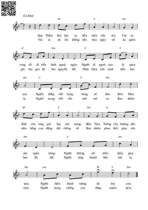 Page 4 of Sheet music PDF Hòn Vọng Phu 1 - Lê Thương