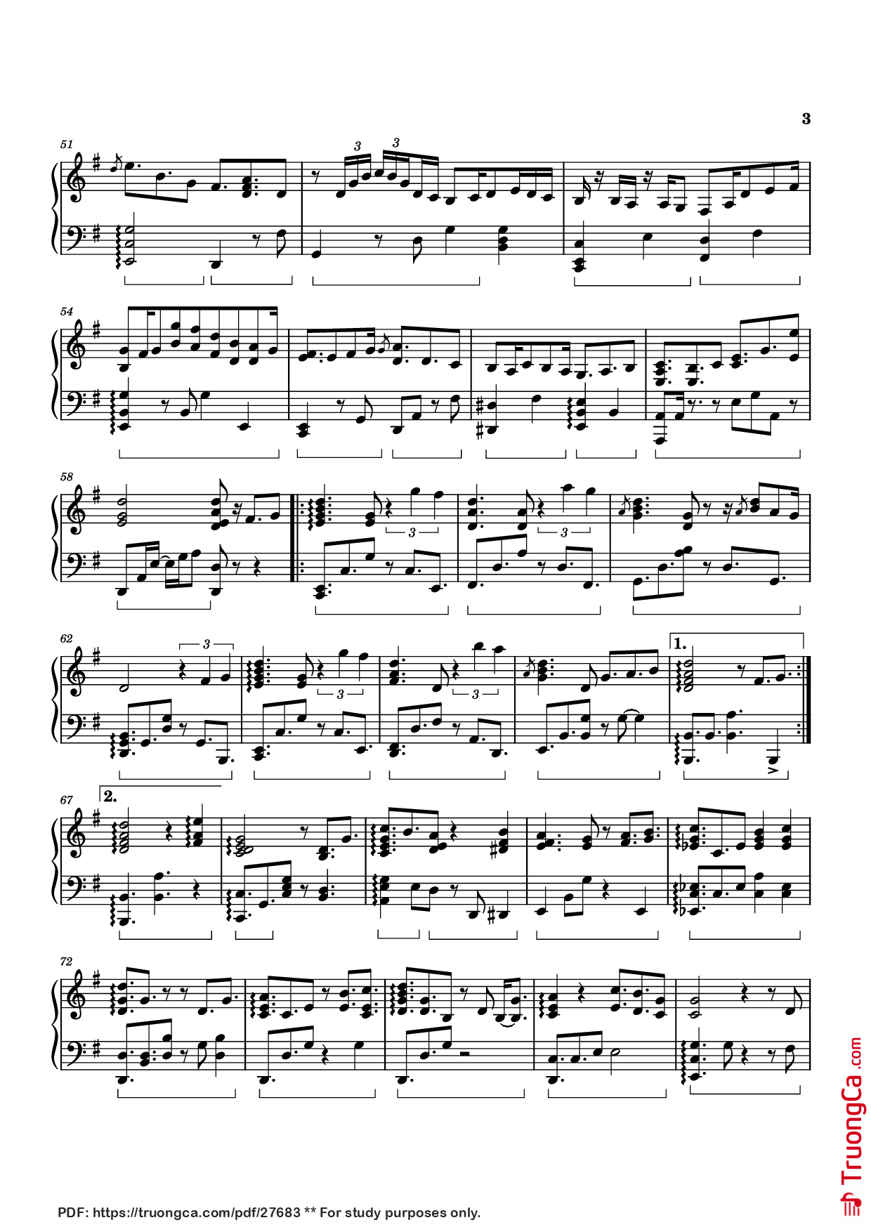 Page 3 of Sheet music PDF Piano Open A Gate Piano - Izumi Hirotaka