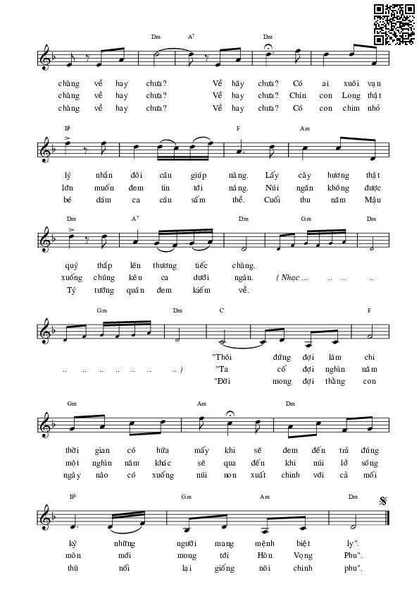 Page 3 of Sheet music PDF Hòn Vọng Phu 2 - Lê Thương