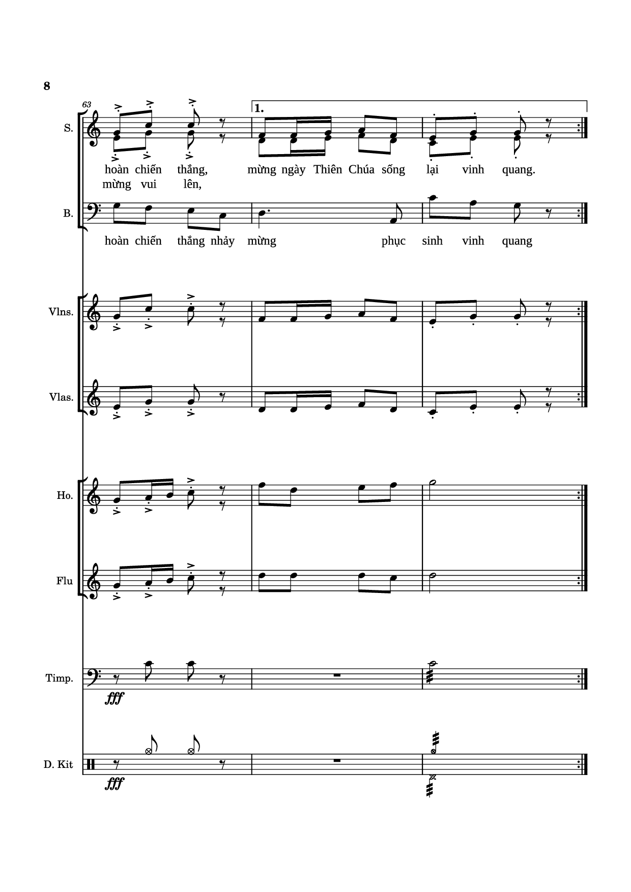 Page 8 of Sheet music PDF Guitar Tab Khải Hoàn Ca Alleluia hợp xướng - Phùng Minh Mẫn