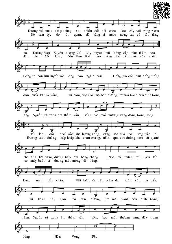 Page 2 of Sheet music PDF Hòn Vọng Phu 3 - Lê Thương