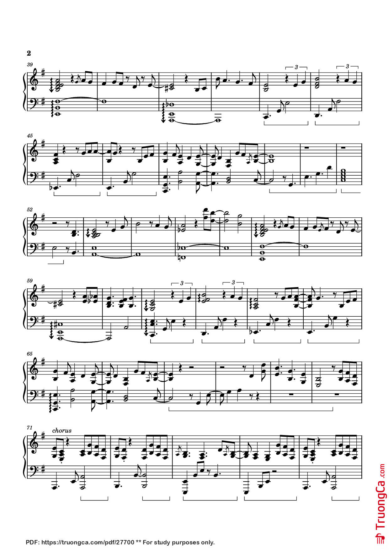 Page 2 of Sheet music PDF Piano Cape Light Piano - Izumi Hirotaka