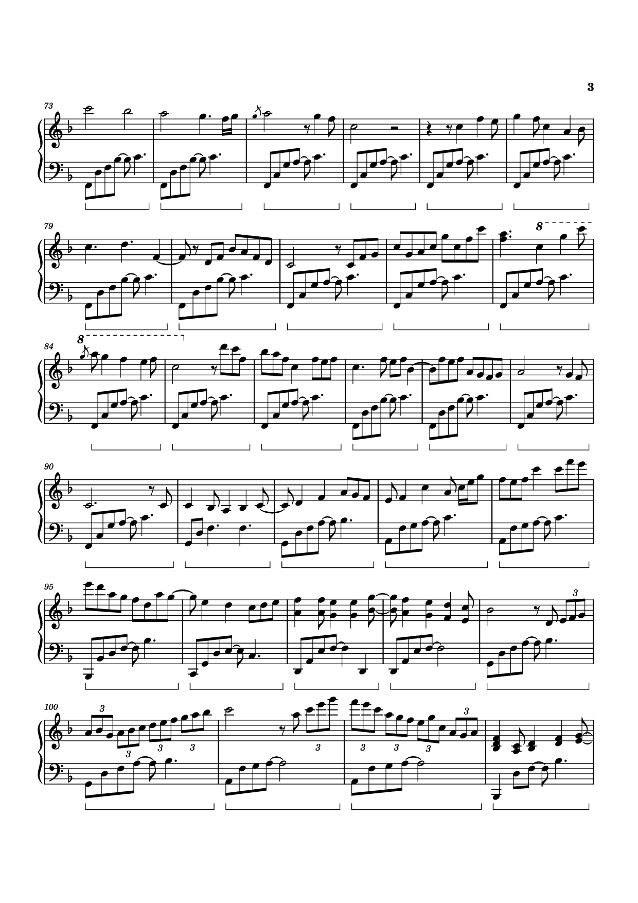 Page 3 of Sheet music PDF Piano Blue Forest Piano - Izumi Hirotaka
