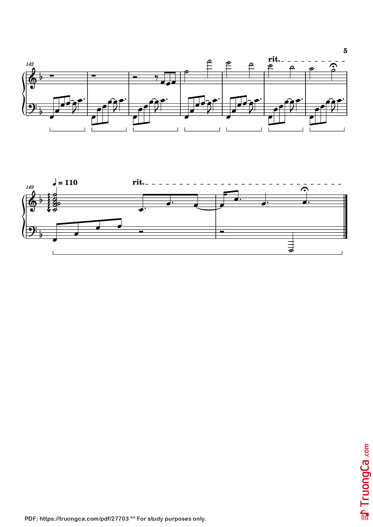 Page 5 of Sheet music PDF Piano Blue Forest Piano - Izumi Hirotaka