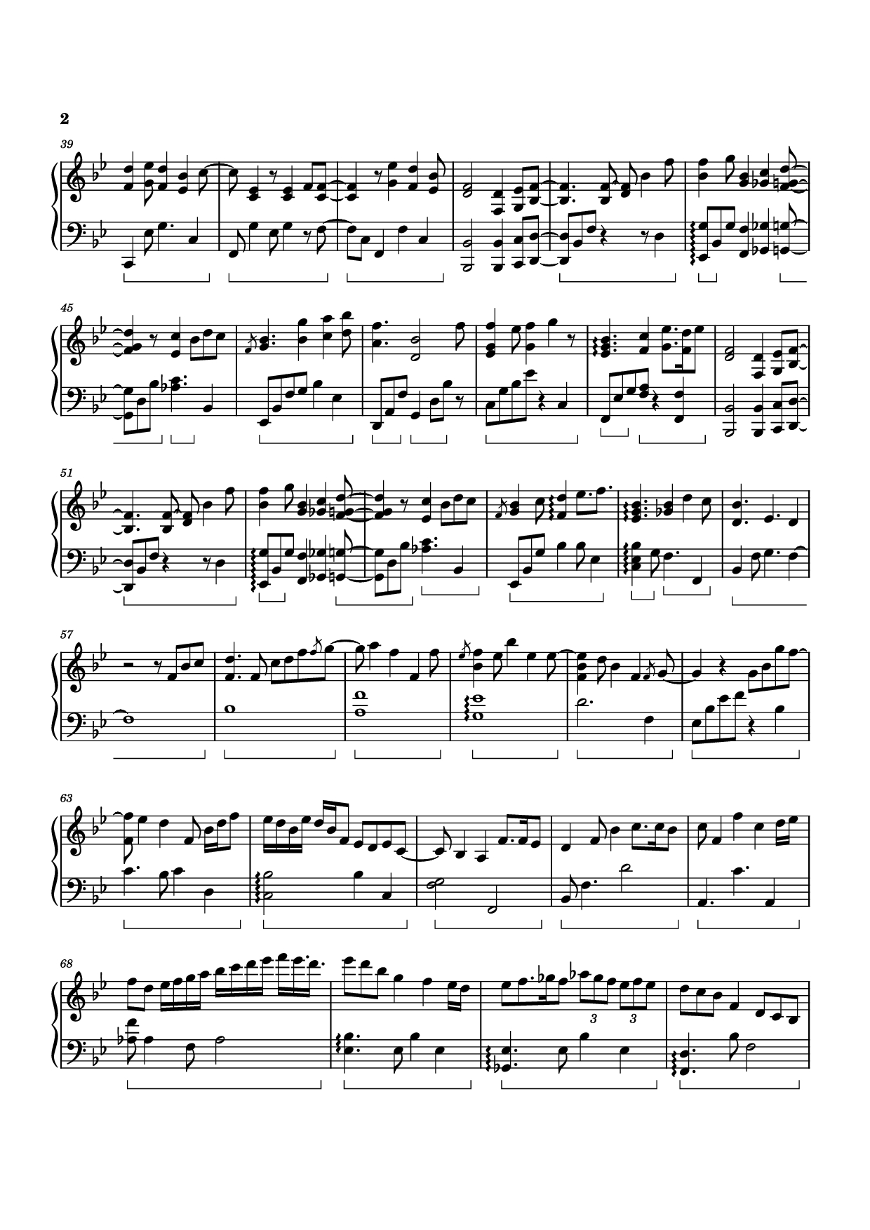 Page 2 of Sheet music PDF Piano Three Swallows Piano - Izumi Hirotaka