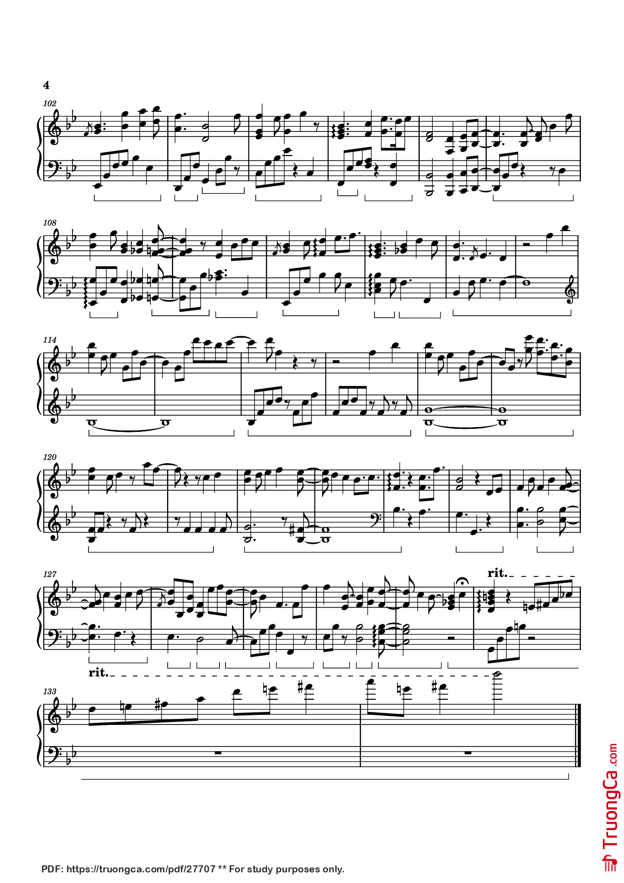 Page 4 of Sheet music PDF Piano Three Swallows Piano - Izumi Hirotaka