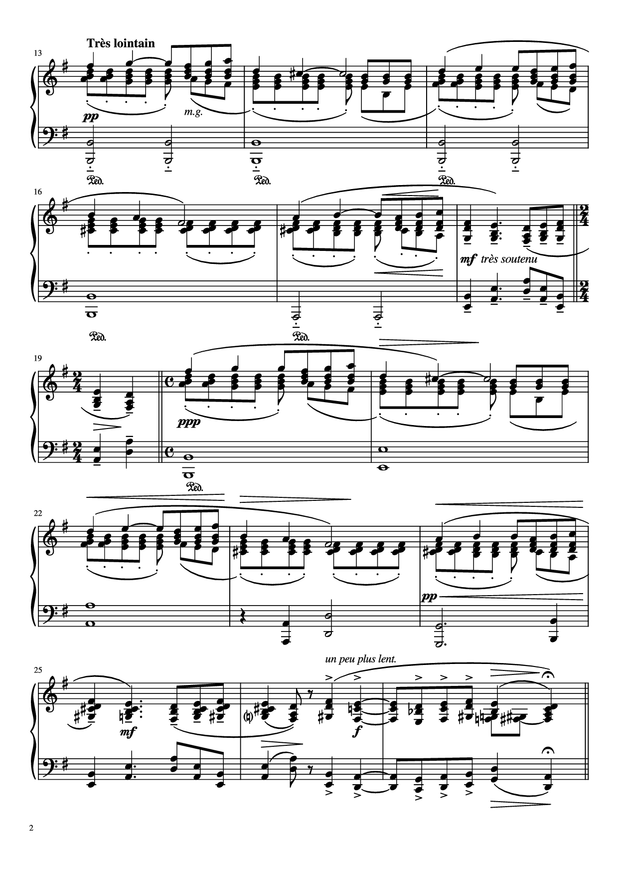 Page 2 of Sheet music PDF Piano PAVANE Piano - Maurice Ravel