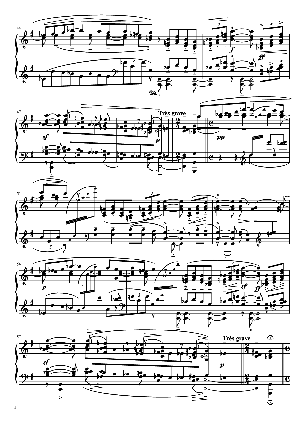 Page 4 of Sheet music PDF Piano PAVANE Piano - Maurice Ravel