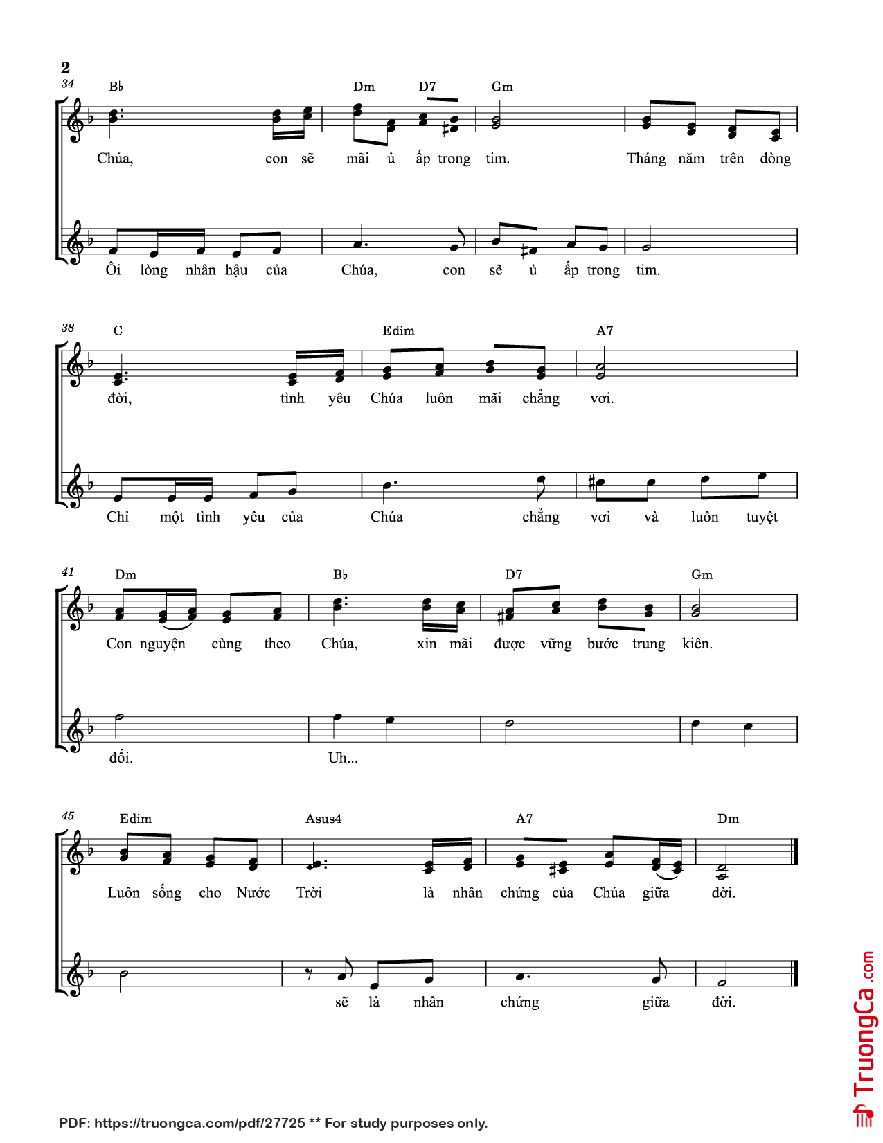 Page 2 of Sheet music PDF Nhân chứng giữa đời - Tuấn Cường