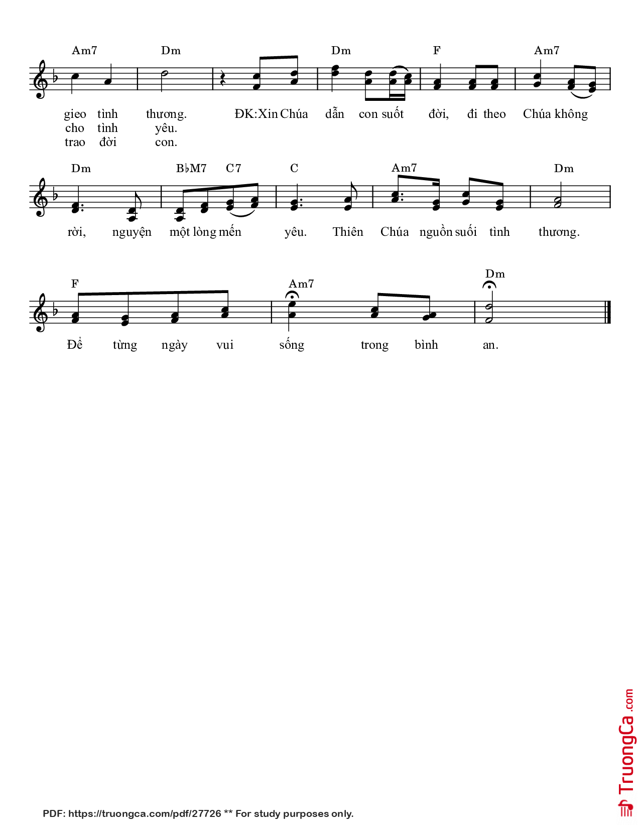 Page 2 of Sheet music PDF sống trong bình an - Tuấn Cường