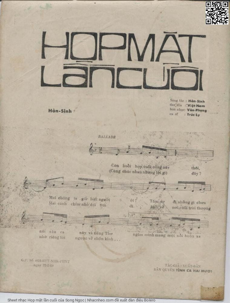 Page 2 of Sheet music PDF Họp mặt lần cuối - Song Ngọc
