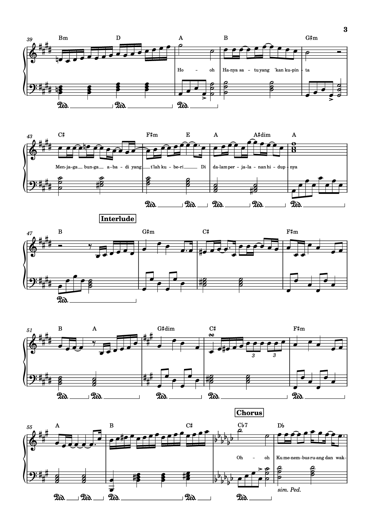 Page 3 of Sheet music PDF Piano BUNGA ABADI Piano - Rio Clappy