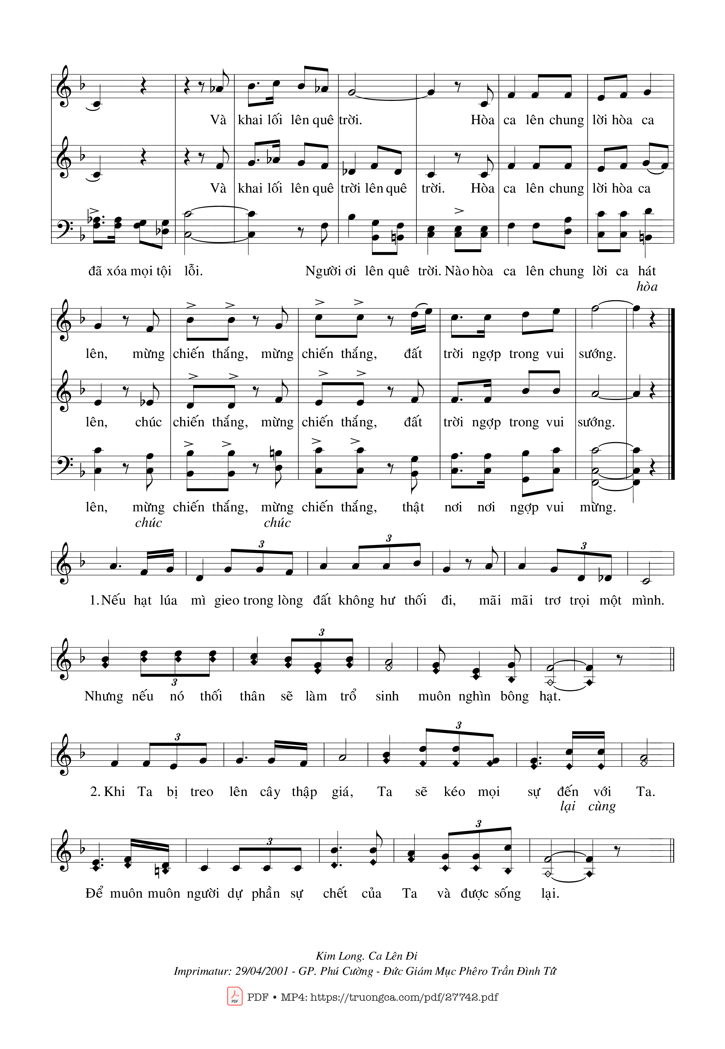 Page 2 of Sheet music PDF Mừng Chiến Thắng - Kim Long