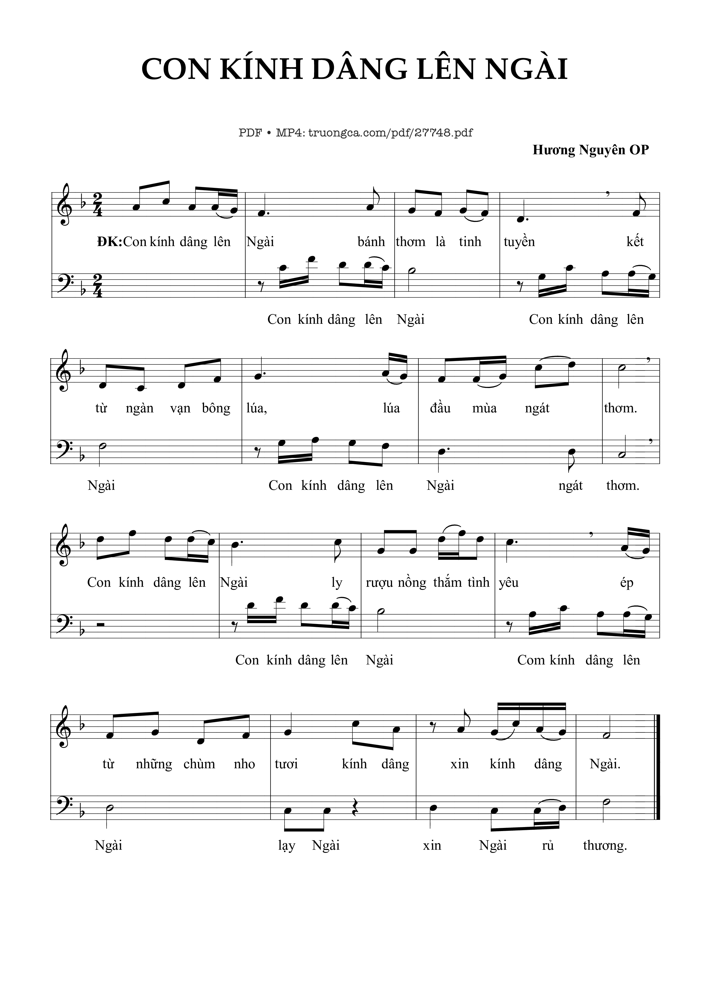 Sheet PDF of Con Kính Dâng Lên Ngài