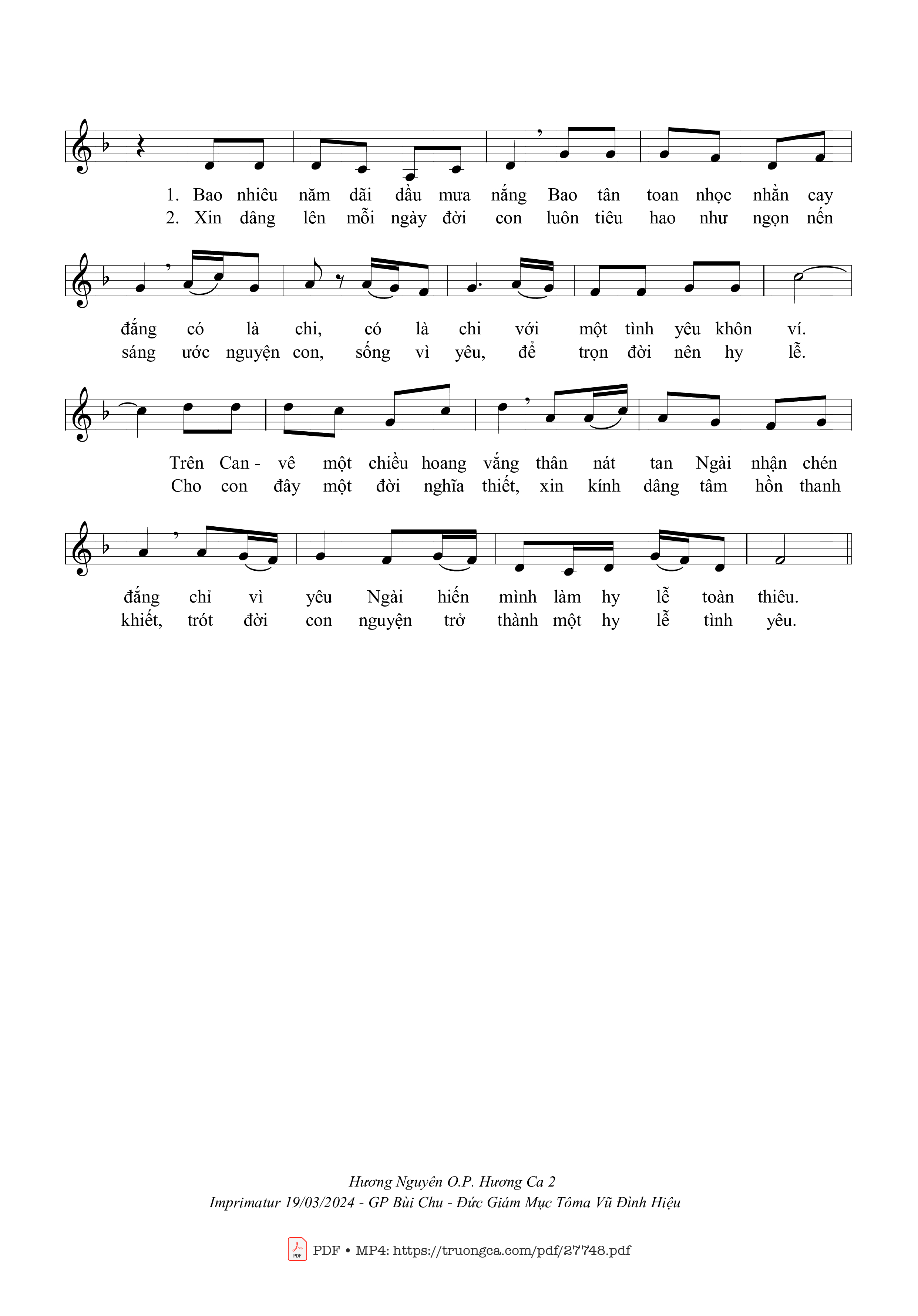 Page 2 of Sheet music PDF Con Kính Dâng Lên Ngài - Hương Nguyên