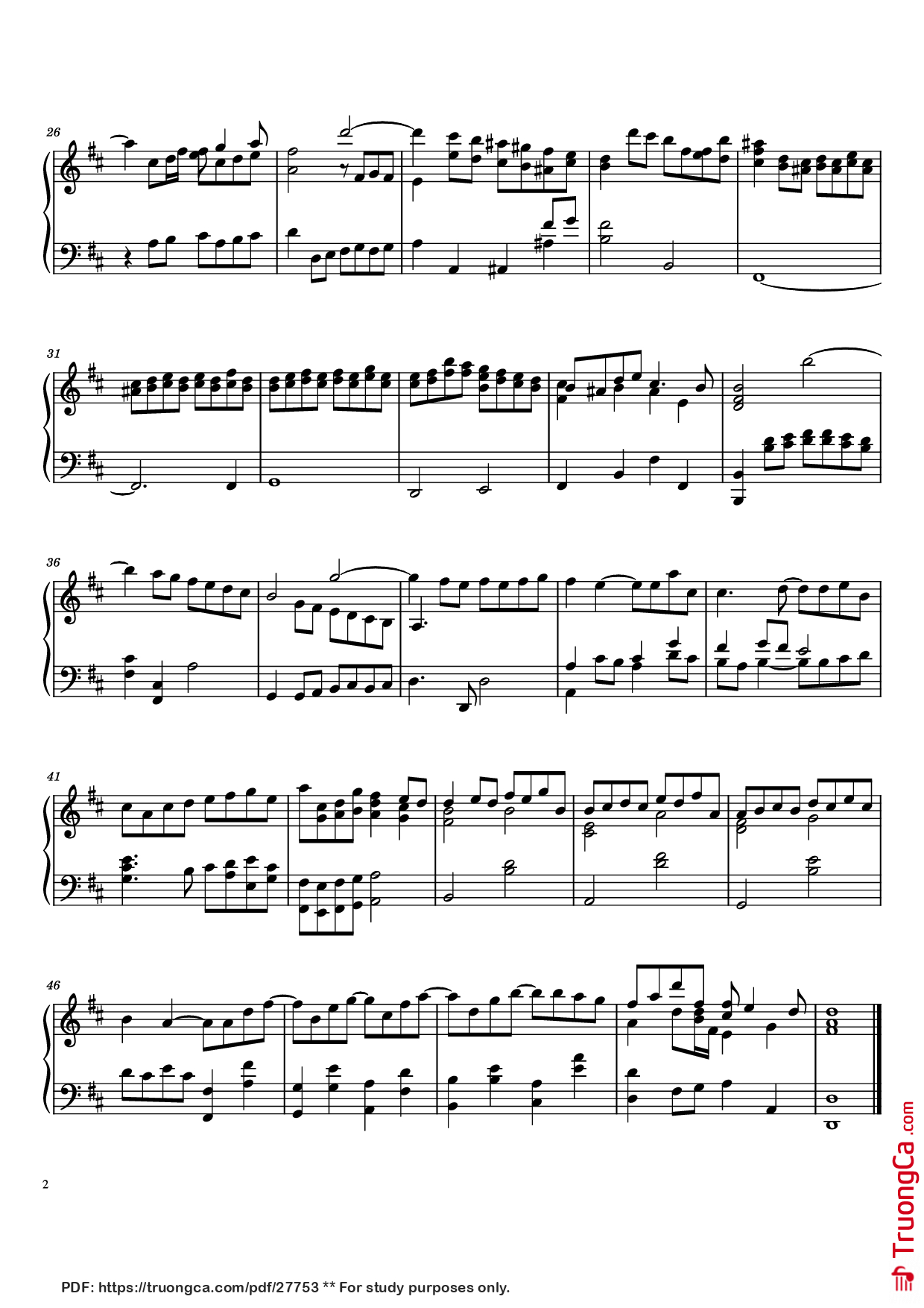 Page 2 of Sheet music PDF Piano The Arts and the Hours (Les Boréades) Piano - Víkingur Ólafsson / Jean-Philippe Rameau