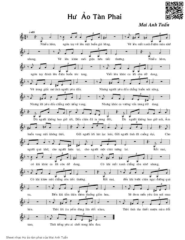 Sheet PDF of Hư ảo tàn phai