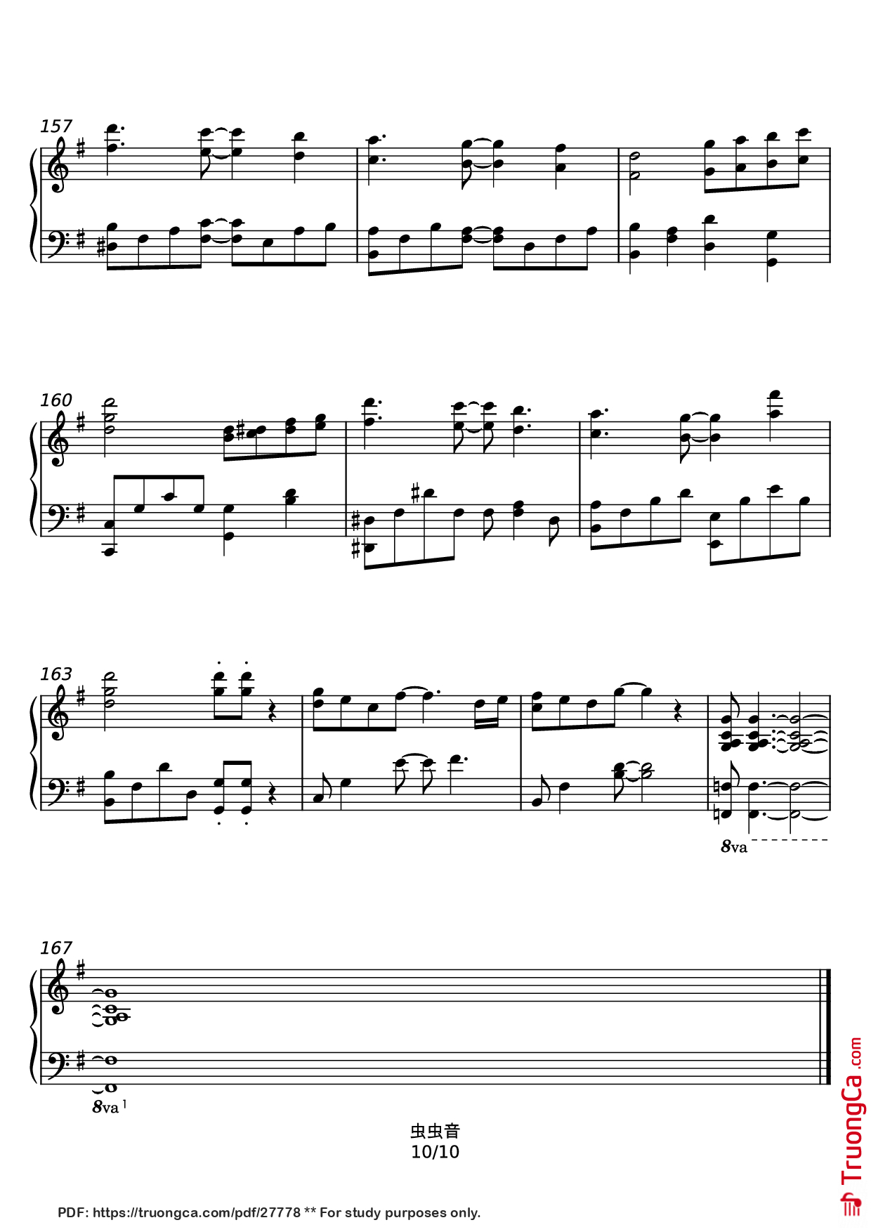 Page 10 of Sheet music PDF Haru Uta - Ikimono-gakari Piano - 名侦探柯南