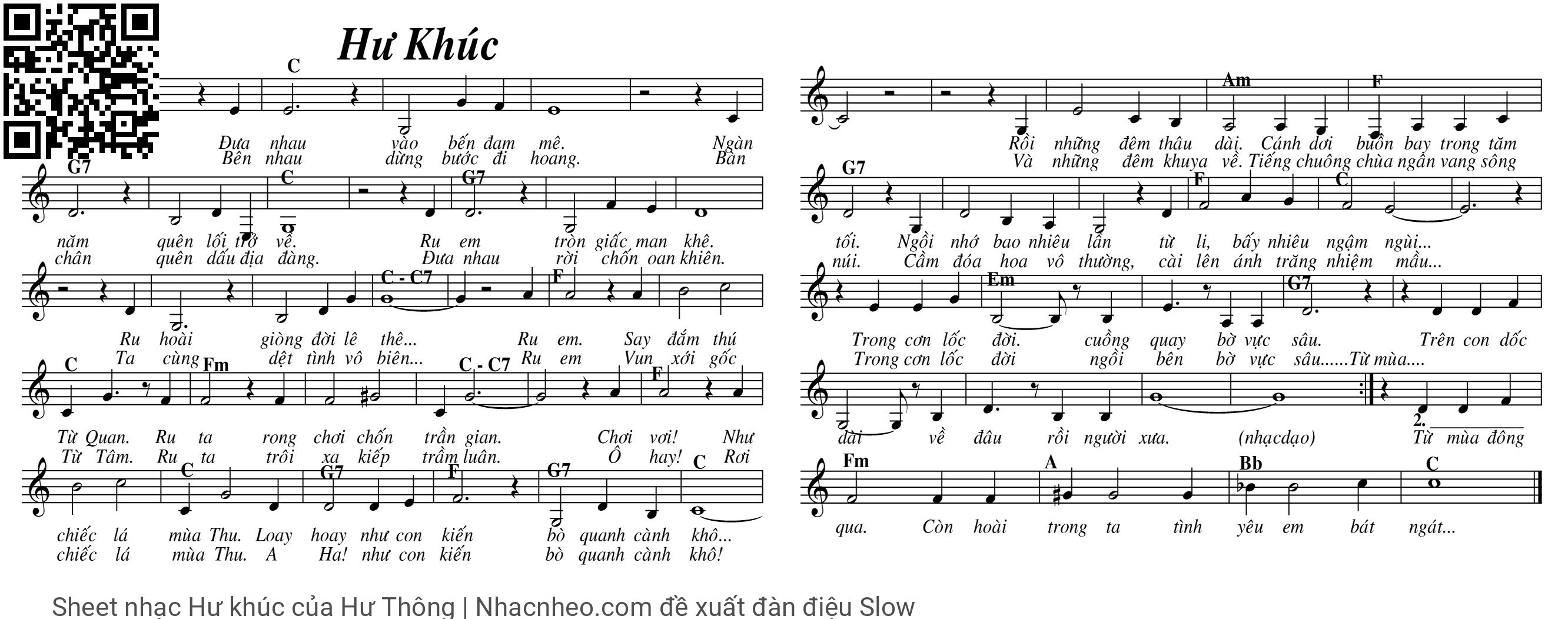Page 1 of Sheet music PDF Hư khúc - Hư Thông