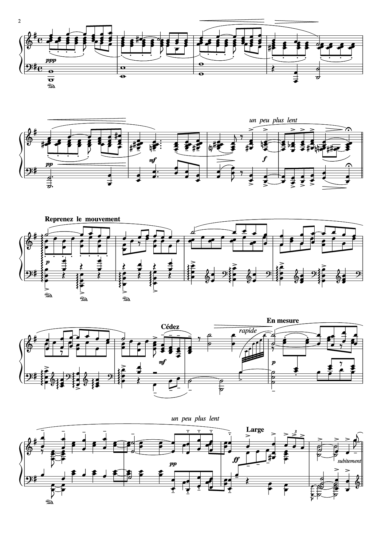 Page 2 of Sheet music PDF Piano PAVA N E Piano - Maurice Ravel