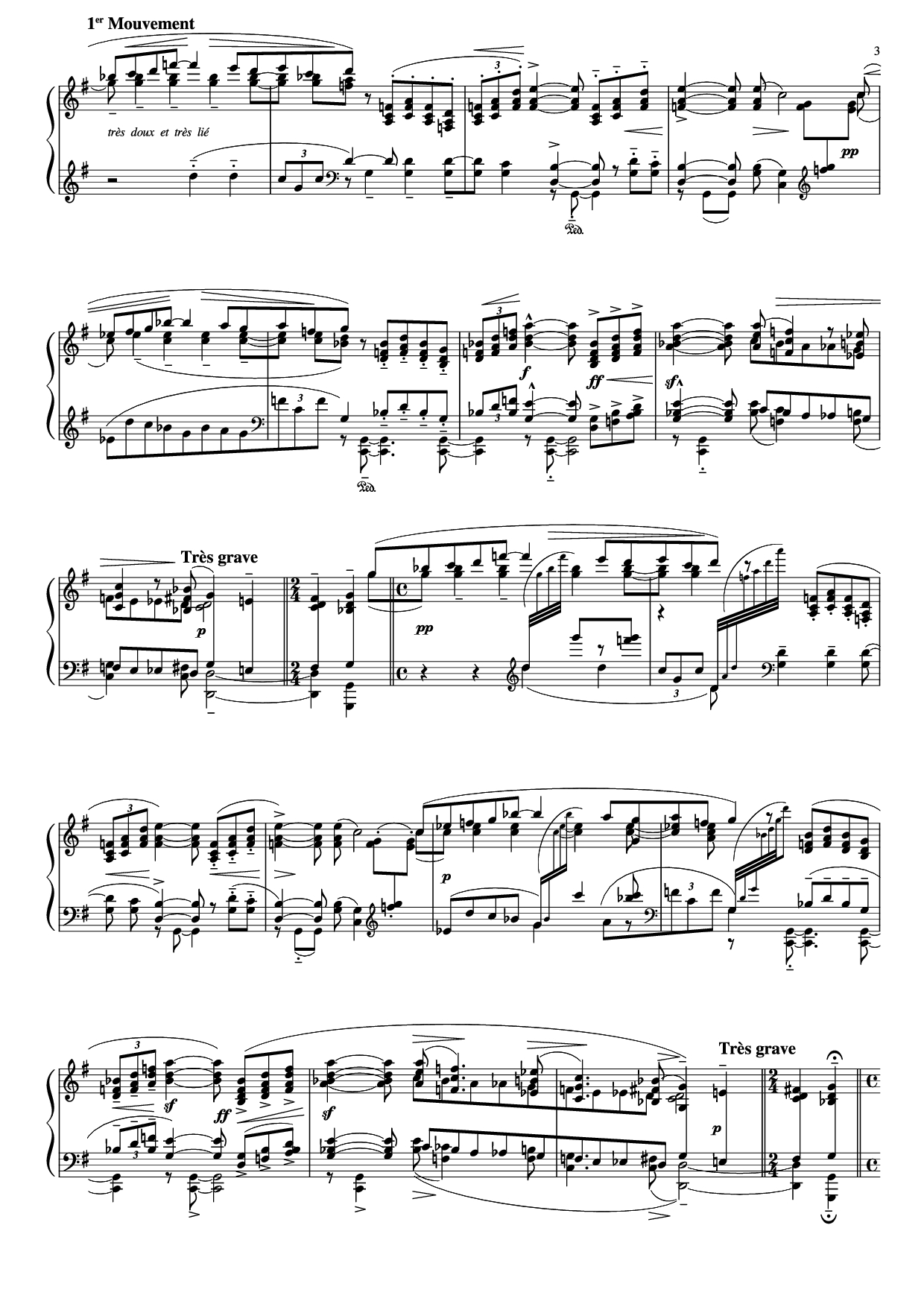 Page 3 of Sheet music PDF Piano PAVA N E Piano - Maurice Ravel