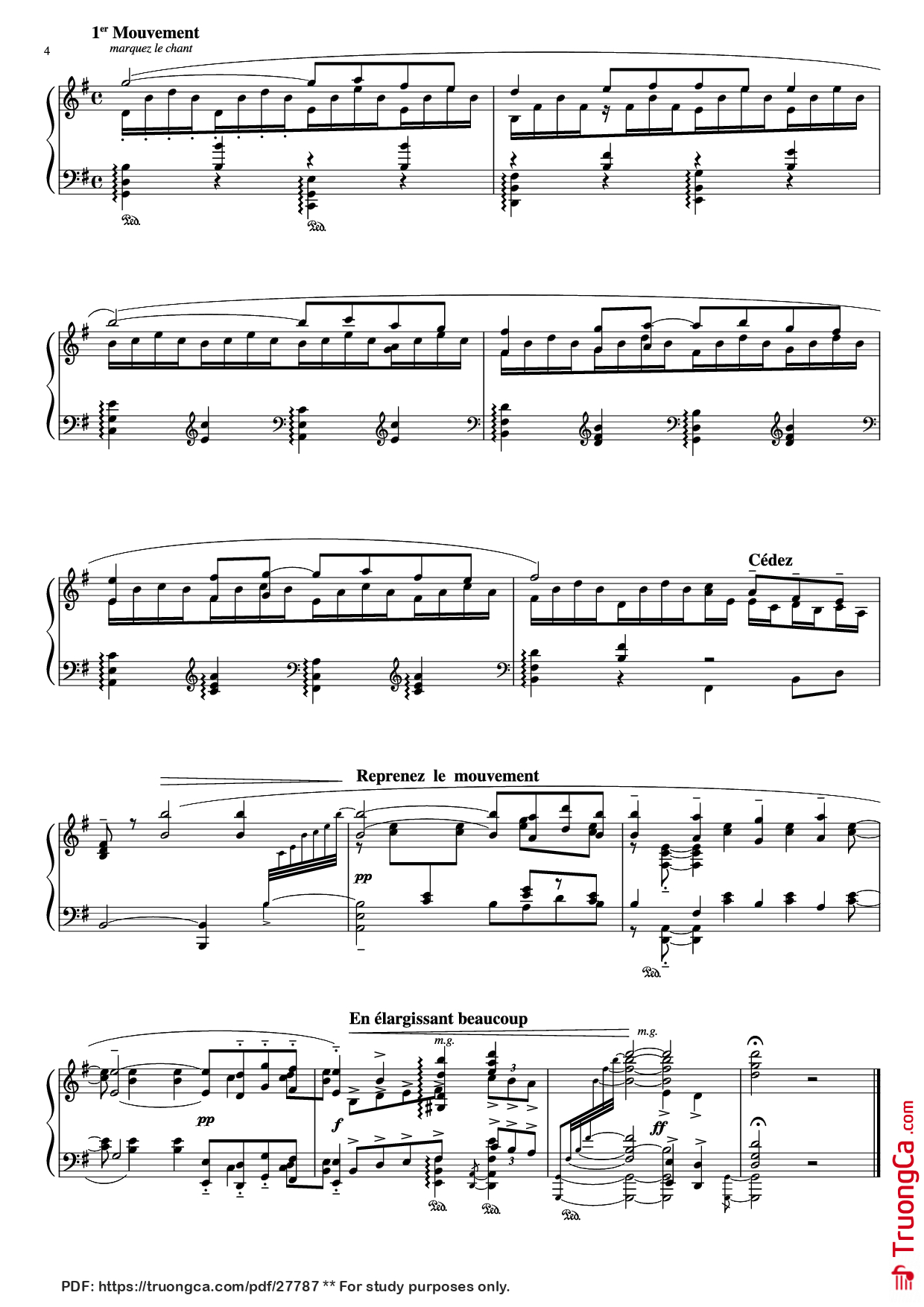 Page 4 of Sheet music PDF Piano PAVA N E Piano - Maurice Ravel
