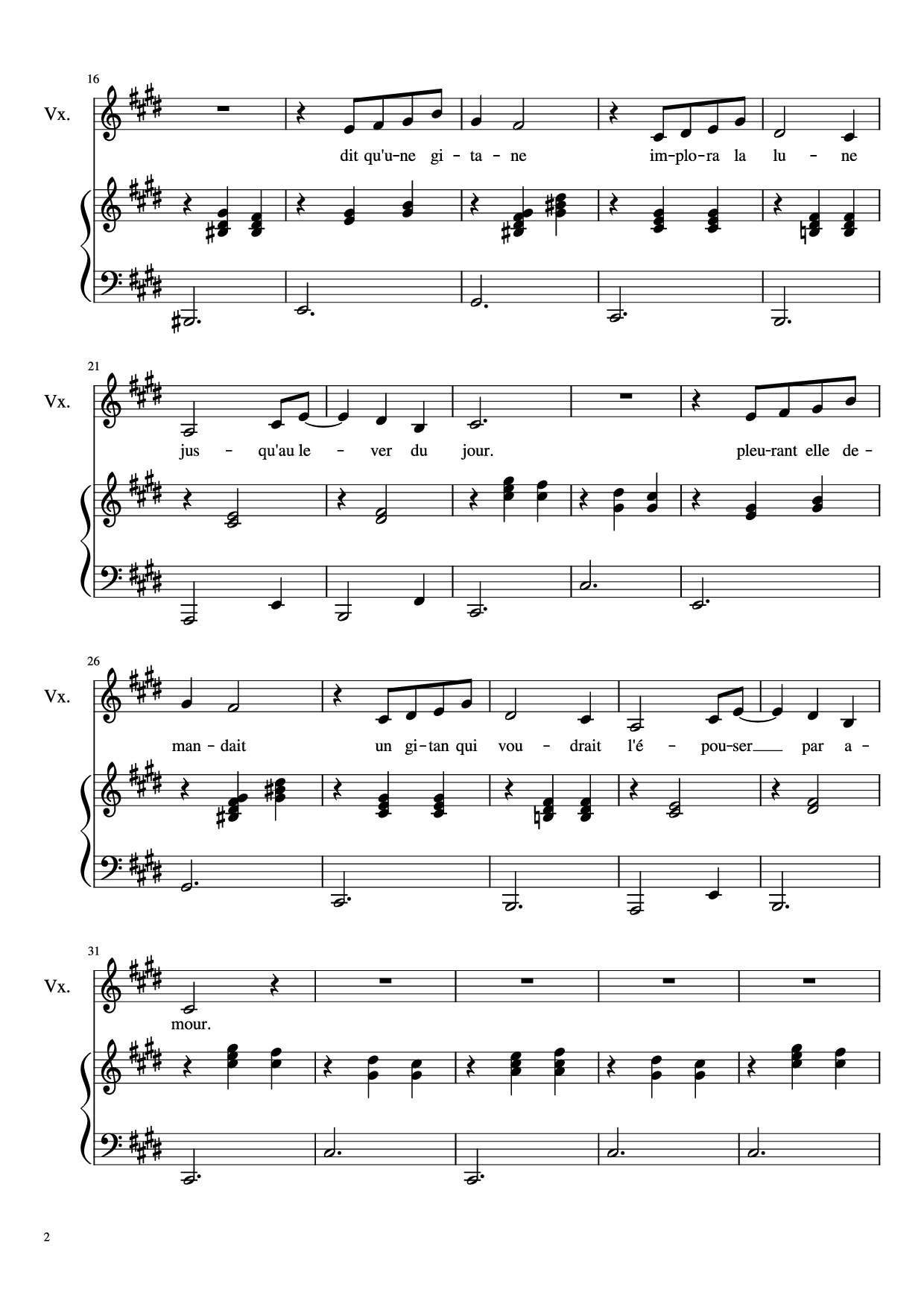 Page 2 of Sheet music PDF Piano Dis-moi Lune d