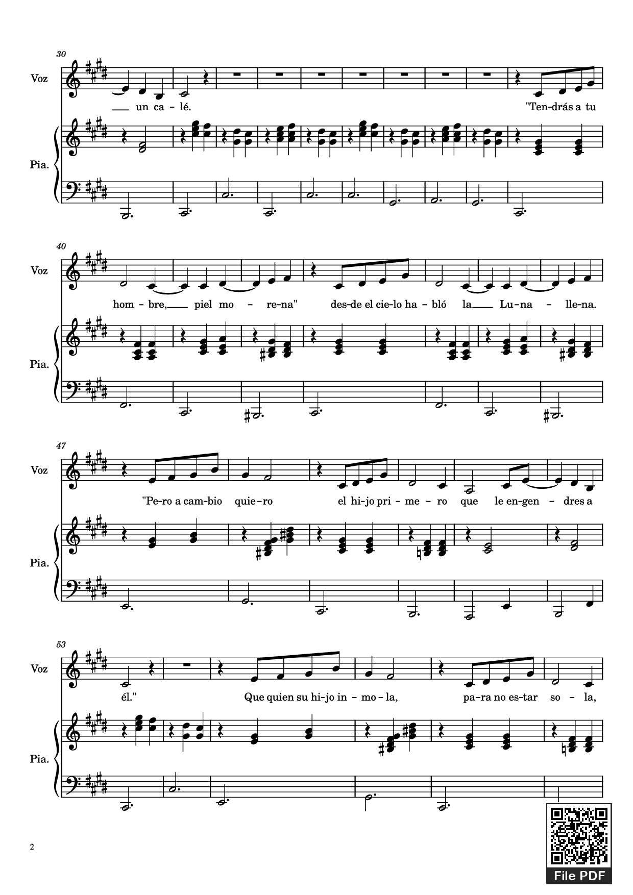 Page 2 of Sheet music PDF Piano Hijo de la Luna Piano - Undefined