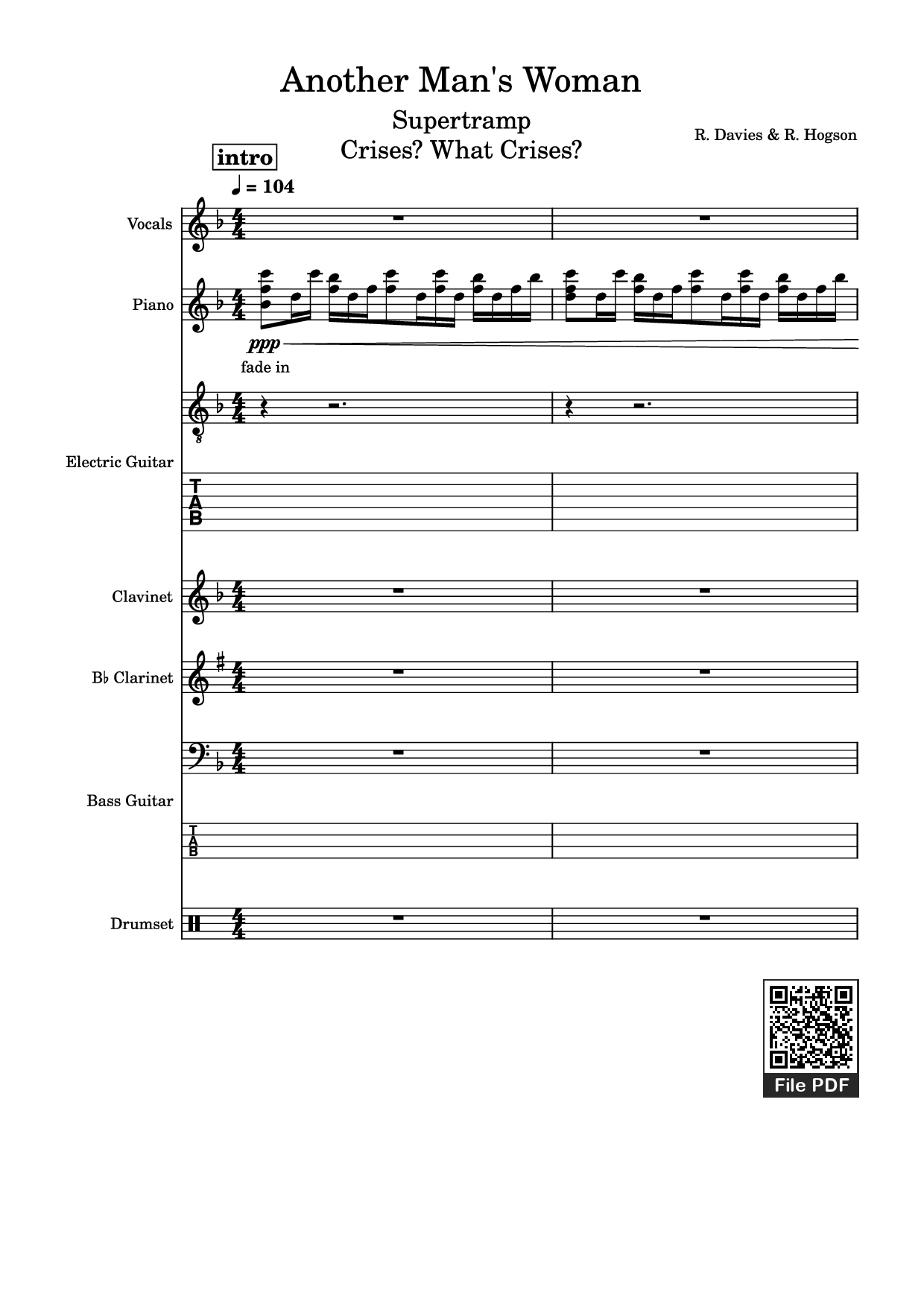 Page 1 of Sheet music PDF Another Man