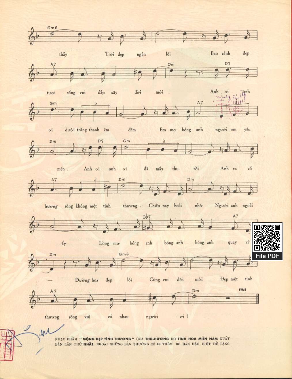 Page 3 of Sheet music PDF Mộng đẹp tình thương - Thu Hương