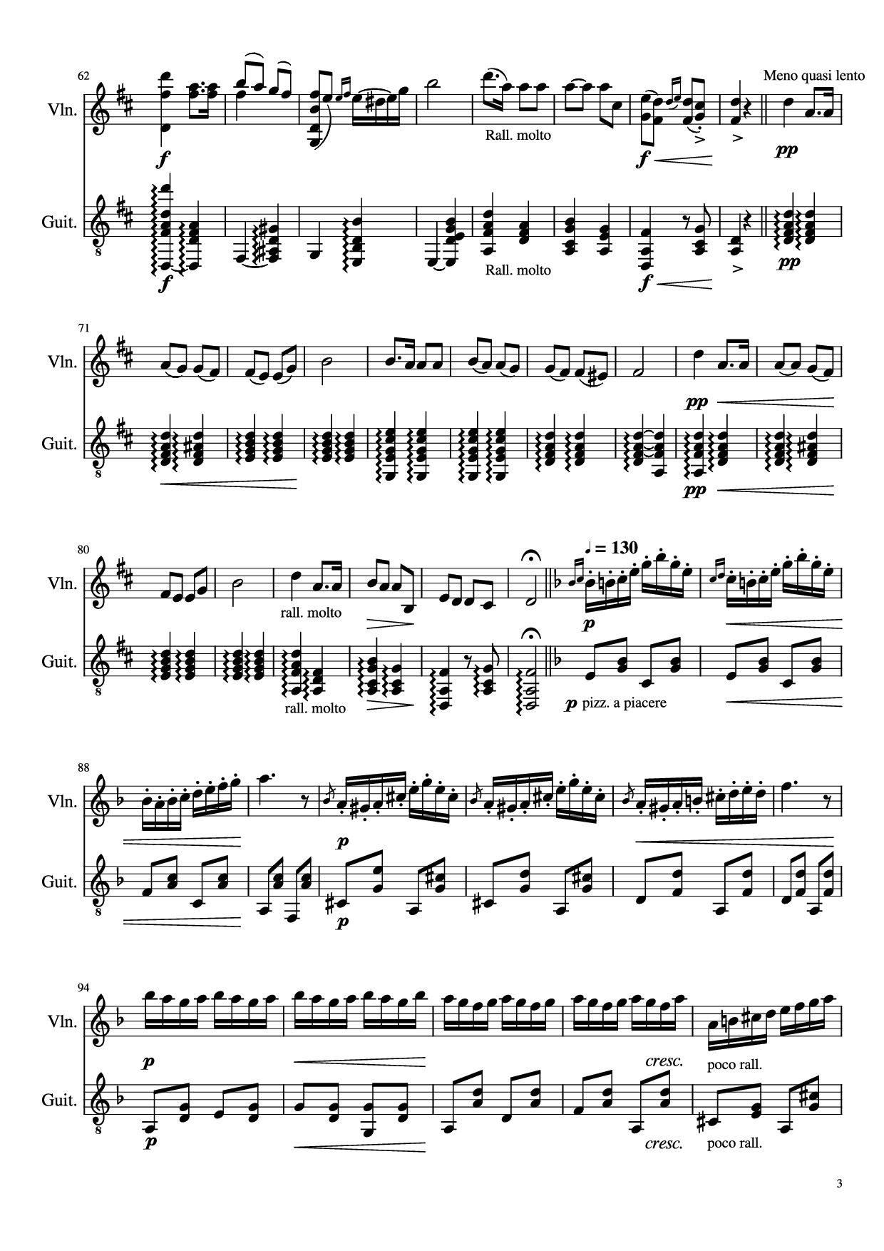 Page 3 of Sheet music PDF Czardas Guitar TAB - Vittorio Monti