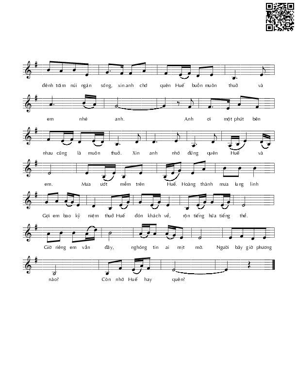 Page 2 of Sheet music PDF Huế và em - Nhật Ngân